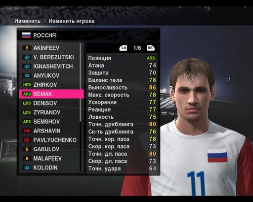 Pro Evolution Soccer 2010 - Сборная России в PES 2010.